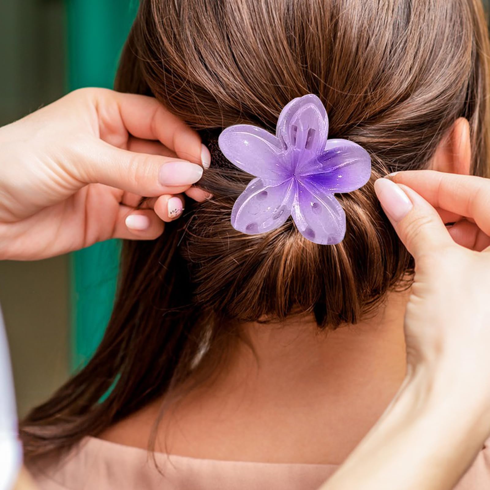 CHUNLINLAODA Pack of 6 Flower Hair Clips: 3D Hawaiian Flower Shape CHUNLINLAODA Pack of 6 Flower Hair Clips: 3D Hawaiian Flower Shape